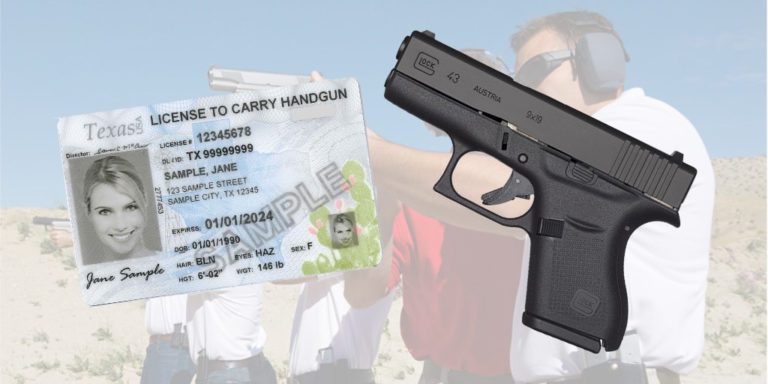 License ID with gun with practicing background using handgun
